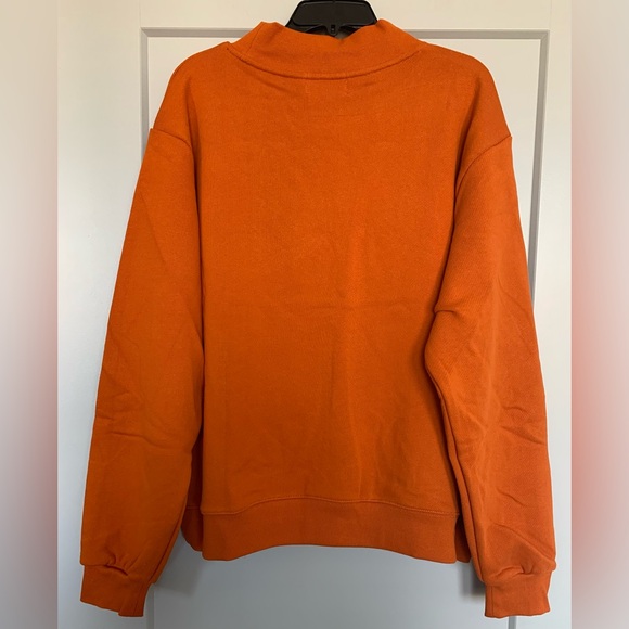 NEW PARKE Back to School Two Tone Varsity Mockneck Orange White Size Large/XL - Picture 6 of 16